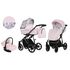 Carucior Kunert MOLTO 3 in 1 Flori Roz cadru grafit, Culoare: Roz  - ExclusivMAG.ro