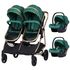 Carucior gemeni Chipolino Duo Smart 3 in 1 avocado, Culoare: Verde - poza 2 - ExclusivMAG.ro