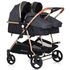 Carucior gemeni Chipolino Duo Smart 3 in 1 raven, Culoare: Negru - poza 3 - ExclusivMAG.ro
