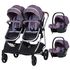 Carucior gemeni Chipolino Duo Smart 3 in 1 lilac, Culoare: Mov - poza 2 - ExclusivMAG.ro