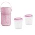 Set 2 Recipiente Plastic 250 ml cu Gentuta izoterma Rose Miniland, Culoare: Roz, Cantitate: 250ml,poza 2