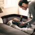 Patut co-sleeper BabyGo Vivaldi Beige, Culoare: Crem, Dimensiuni: 80x50,poza 6