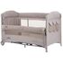 Patut pliabil Chipolino Merida sand linen cu laterala culisanta, Culoare: Crem, Dimensiuni: 120x60