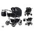 Carucior pentru gemeni Mikado TWIN 2023 T-02 3 in 1, Culoare: Negru  - ExclusivMAG.ro