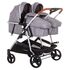 Carucior gemeni Chipolino Duo Smart 2 in 1 graphite, Culoare: Gri  - ExclusivMAG.ro