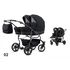 Carucior pentru gemeni Mikado TWIN 2023 T-02 2 in 1, Culoare: Negru  - ExclusivMAG.ro