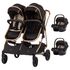 Carucior gemeni Chipolino Duo Smart 3 in 1 ebony, Culoare: Negru - poza 2 - ExclusivMAG.ro