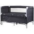 Patut pliabil Chipolino Relax ebony linen cu laterala culisanta, Culoare: Negru, Dimensiuni: 120x60