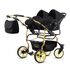 Carucior pentru gemeni Mikado GOLDSTAR 3 in 1 GS-01, Culoare: Negru/Auriu, Model: gemeni,poza 2