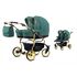Carucior pentru gemeni Mikado TWIN 2023 T-09 2 in 1, Culoare: Verde