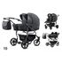 Carucior pentru gemeni Mikado GOLDSTAR 3 in 1 GS-10, Culoare: Gri/Negru, Model: gemeni  - ExclusivMAG.ro