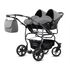 Carucior pentru gemeni Mikado GOLDSTAR 3 in 1 GS-05, Culoare: Gri deschis, Model: gemeni - poza 2 - ExclusivMAG.ro