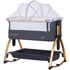 Patut Co-Sleeper Chipolino Baby Boss raven, Culoare: Gri/Negru, Dimensiuni: 95x65