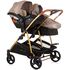 Carucior gemeni Chipolino Duo Smart 3 in 1 golden beige, Culoare: Crem, Model: gemeni - poza 11 - ExclusivMAG.ro