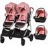 Carucior gemeni Chipolino Duo Smart 3 in 1 flamingo, Culoare: Roz, Model: gemeni - poza 2 - ExclusivMAG.ro