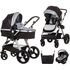 Carucior Chipolino Havana 3 in 1 obsidian silver, Culoare: Gri/Negru, Model: 3 in 1