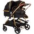 Carucior gemeni Chipolino Duo Smart 2 in 1 obsidian gold, Culoare: Negru/Auriu, Model: gemeni,poza 3