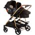 Carucior gemeni Chipolino Duo Smart 3 in 1 obsidian gold, Culoare: Negru/Auriu, Model: gemeni,poza 11
