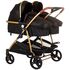 Carucior gemeni Chipolino Duo Smart 2 in 1 obsidian gold, Culoare: Negru/Auriu, Model: gemeni,poza 2
