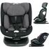 Scaun auto, FreeON, Opal, Nastere - 140 Cm/ 0 - 12 ani, Rotire 360° grade, Tehnologie Isofix I-Size si Top Tether, R129, Black, Culoare: Gri/Negru, Grupa: 0-36kg (0 luni - 12 ani)