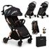 Carucior sport, Lionelo, Julie One, Editie limitata Golden Moments, De la nastere, 0-22 kg, Negru, Culoare: Gri/Negru, Model: sport,poza 2
