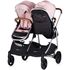 Carucior gemeni Chipolino Duo Smart 2 in 1 pink marshmallow, Culoare: Roz, Model: gemeni,poza 6