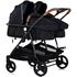 Carucior gemeni Chipolino Duo Smart 3 in 1 blackberry, Culoare: Negru, Model: gemeni,poza 2