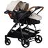 Carucior gemeni Chipolino Duo Smart 3 in 1 biscotta, Culoare: Bej, Model: gemeni,poza 9
