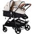 Carucior gemeni Chipolino Duo Smart 2 in 1 biscotta, Culoare: Gri deschis, Model: gemeni,poza 2