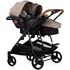 Carucior gemeni Chipolino Duo Smart 3 in 1 tiramisu, Culoare: Crem, Model: gemeni,poza 10