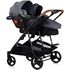 Carucior gemeni Chipolino Duo Smart 3 in 1 cloud, Culoare: Gri/Negru, Model: gemeni,poza 10