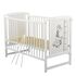 Patut din lemn BabyNeeds Timmi Girafa 120x60 cm, cu laterala culisanta, Alb + Saltea 10 cm,poza 6
