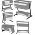 Patut co-sleeper, Lionelo, Thomi Plus, 5 in 1, Multifunctional, Gri, Culoare: Gri, Dimensiuni: 95x65,poza 2