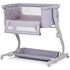 Patut co-sleeper Chipolino Eleganza cu laterala culisanta cloud, Culoare: Gri, Dimensiuni: 80x50,poza 2