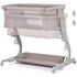 Patut co-sleeper Chipolino Eleganza cu laterala culisanta tiramisu, Culoare: Crem, Dimensiuni: 80x50,poza 3