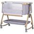 Patut co-sleeper Chipolino Charisma cu laterala culisanta platinum wood, Culoare: Gri, Dimensiuni: 80x50,poza 3
