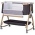 Patut co-sleeper Chipolino Charisma cu laterala culisanta charcoal wood, Culoare: Negru, Dimensiuni: 80x50,poza 3