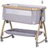 Patut co-sleeper Chipolino Charisma cu laterala culisanta platinum wood, Culoare: Gri, Dimensiuni: 80x50,poza 5