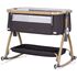 Patut co-sleeper Chipolino Charisma cu laterala culisanta charcoal wood, Culoare: Negru, Dimensiuni: 80x50,poza 6