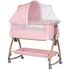 Patut co-sleeper Chipolino Charisma cu laterala culisanta powder pink wood, Culoare: Roz, Dimensiuni: 80x50