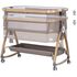 Patut co-sleeper Chipolino Charisma cu laterala culisanta latte wood, Culoare: Crem, Dimensiuni: 80x50,poza 4