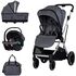 Carucior Chipolino Aurora 3 in 1 charcoal, Culoare: Gri, Model: 3 in 1  - ExclusivMAG.ro
