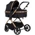 Carucior Chipolino Pearl 2 in 1 noir, Culoare: Negru/Auriu, Model: 2 in 1