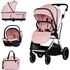 Carucior Chipolino Aurora 3 in 1 powder pink, Culoare: Roz, Model: 3 in 1  - ExclusivMAG.ro