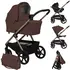 Carucior 3 in 1 Lionelo Carmine - Ciocolatiu, Culoare: Maro, Model: 3 in 1  - ExclusivMAG.ro