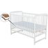 Patut din lemn BabyNeeds Ola 120x60 cm, Alb + Saltea 10 cm