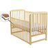 Patut din lemn BabyNeeds Ola 120x60 cm, cu laterala culisanta, Natur + Saltea 8 cm